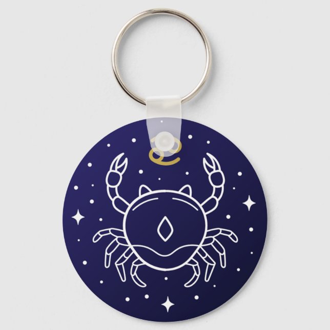 Cancer Crab Zodiac-tecken Nyckelring (Framsida)