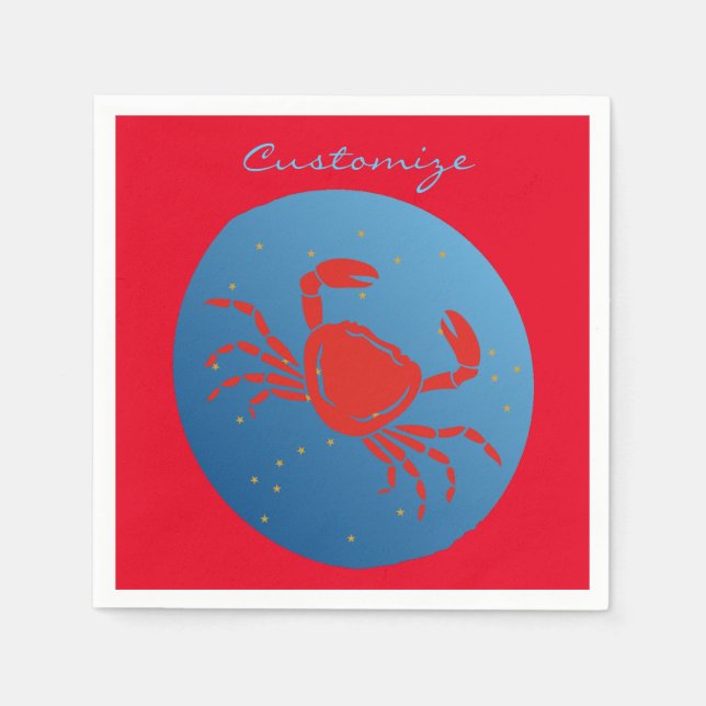 Cancer Crab Zodiac Thunder_Cove Pappersservett (Framsidan)
