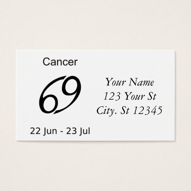 Cancer Crab Zodiac Thunder_Cove Visitkort (Framsidan)
