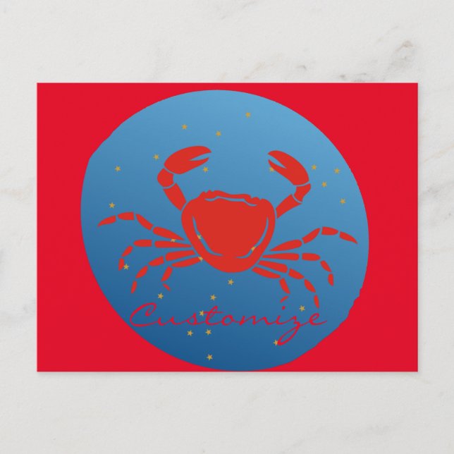 Cancer Crab Zodiac Thunder_Cove Vykort (Framsida)