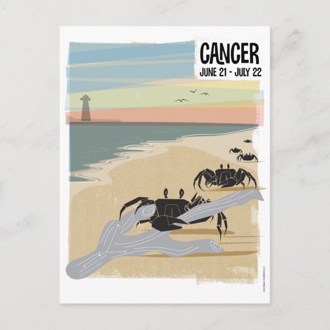 Cancer Crab Zodiac Vykort (Framsida)