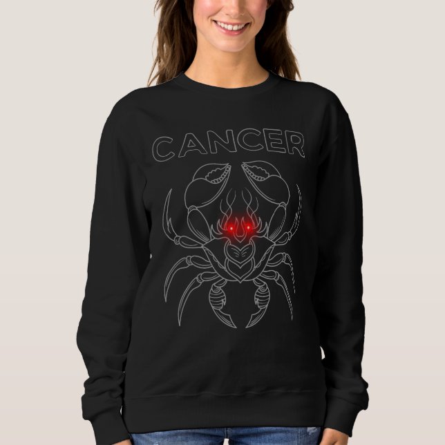Cancer Dark Astrology | Minimal Occult Zodiac T Shirt (Framsida)