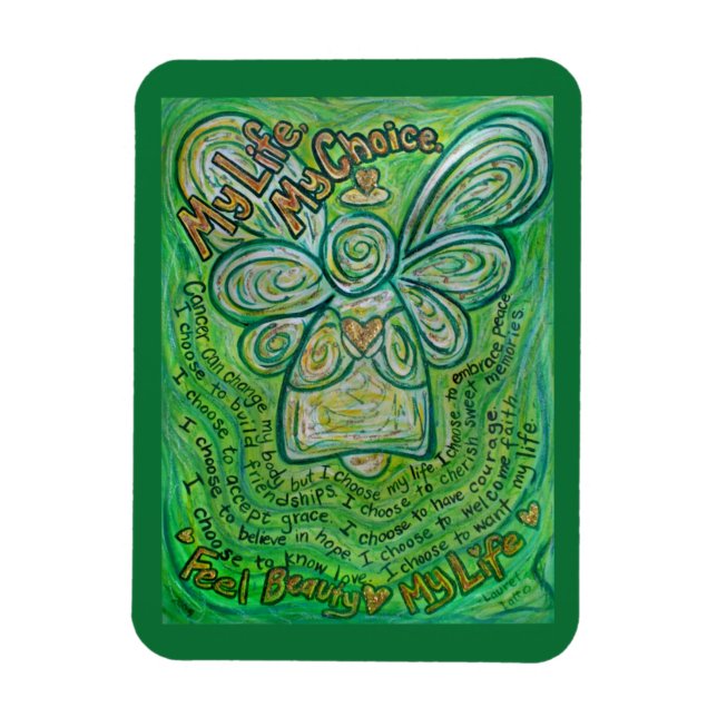 Cancer Dikt Grönt Angel Art Anpassningsbar Magnet (Vertikal)