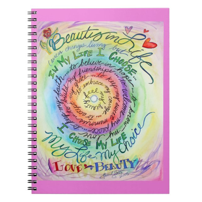 Cancer Dikt Rainbow Art Notebook Journal Anteckningsbok (Framsidan)