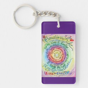 Cancer Dikt Rainbow Art Pendant Keychain