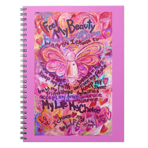 Cancer Dikt Rosa Angel Art Notebook Journal Anteckningsbok