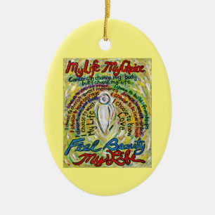 Cancer Dikt White Angel Art Anpassningsbar Gift Or Julgransprydnad Keramik