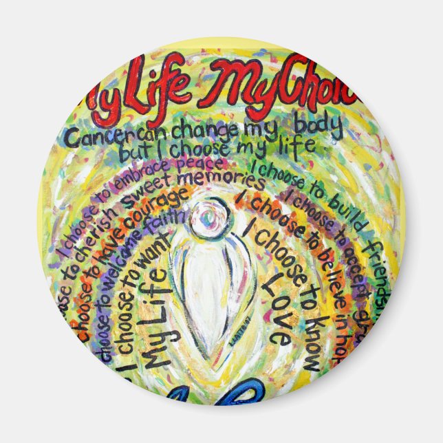 Cancer Dikt White Angel Art Anpassningsbar Magnet (Framsidan)