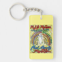 Cancer Dikt White Guardian Angel Pendant Keychain