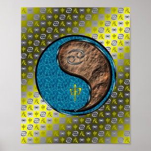 Cancer & Earth Monkey Poster