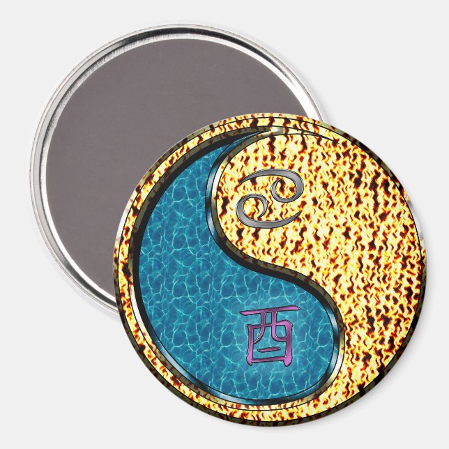 Cancer & Eldkråka Magnet (Front/Back)