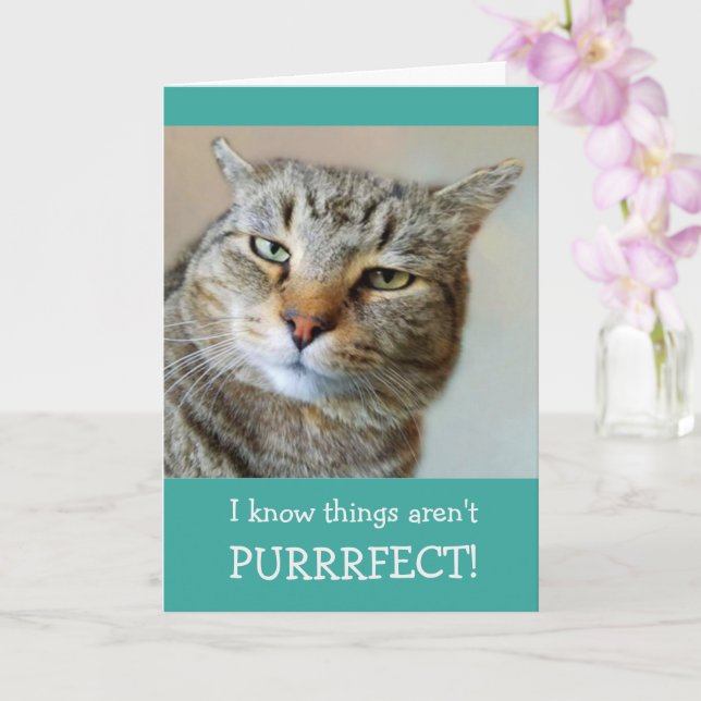 Cancer Encouragement Funny Cat Kort (Orkide)