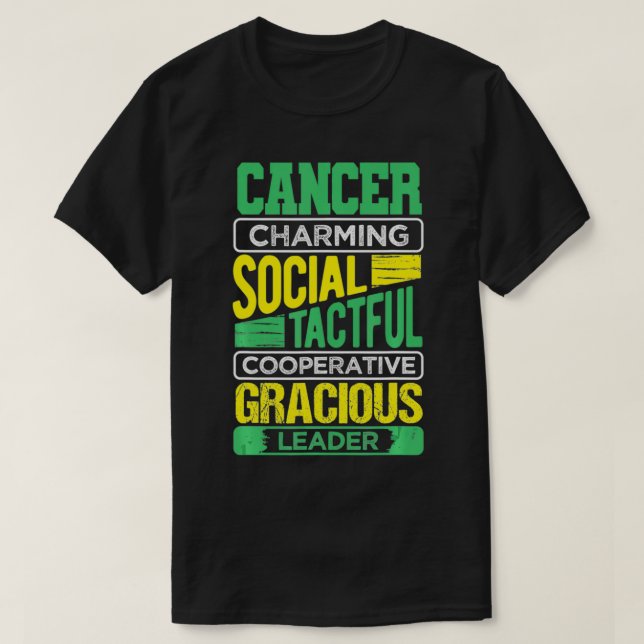 Cancer Facts Birthday Gift Astrology Horoscope Can T Shirt (Design framsida)