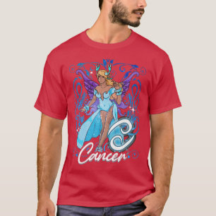 Cancer Fairy Zodiac Birthday Anime Älvors Black Q T Shirt