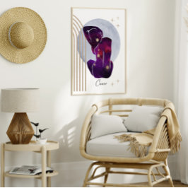 Cancer Feminin Lila Zodiac Design Poster