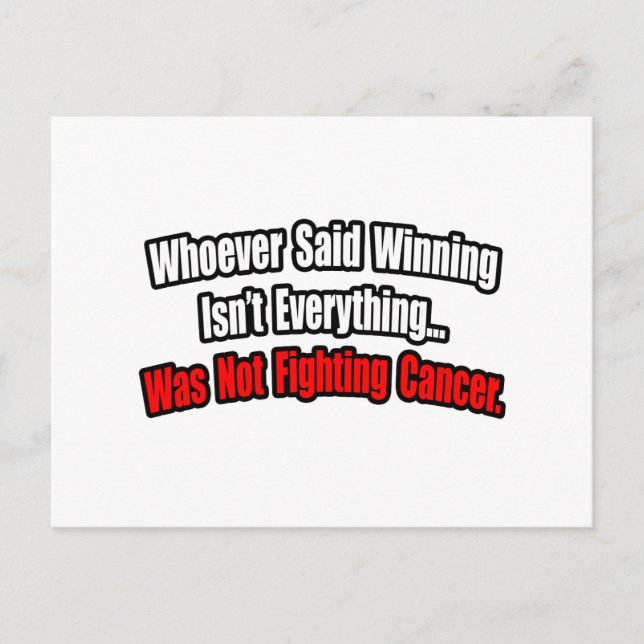 Cancer Fighting Quote Vykort (Framsida)