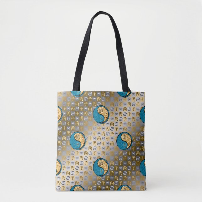 Cancer & Fire Rat Totebag Tygkasse (Framsida)