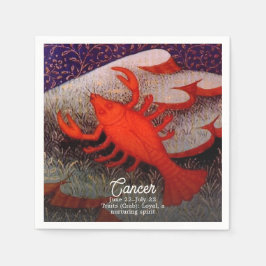 Cancer Födelsedagsfesten Crab Zodiac Sign Pappersservett