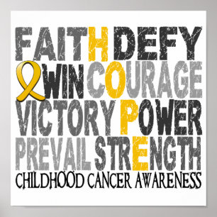 Cancer för barndom för hoppordCollage Poster