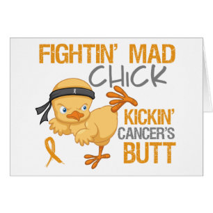 Cancer för Fightin chickbilaga Hälsningskort