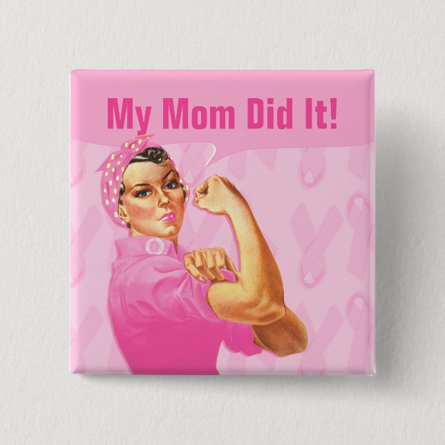 Cancer för Rosie Riveteranpassningsbar Knapp (Framsida)