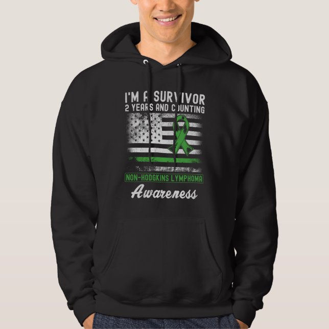 Cancer Free non Hodgkins Lymphoma Survivor Hoodie (Framsida)
