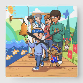 Cancer Free Survivor Wall Clock Fyrkantig Klocka