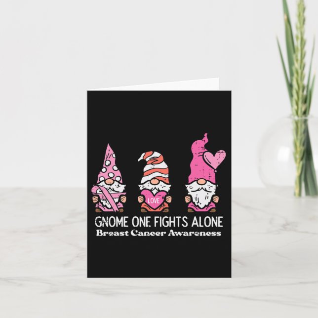 Cancer Gnome One Fights Ensam Awareness Women Mana Kort (Framsida)