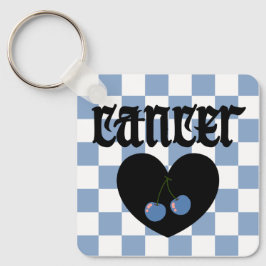 Cancer Gothic Aesthetic Checkered Cherry Design Nyckelring