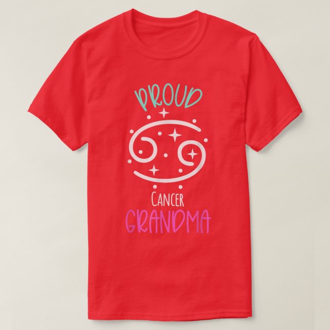 Cancer Grandma Proud Grandma Zodiac Symbol Blzed T Shirt (Design framsida)