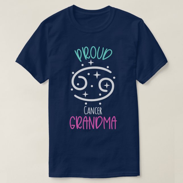 Cancer Grandma Proud Grandma Zodiac Symbol Blzed T Shirt (Design framsida)
