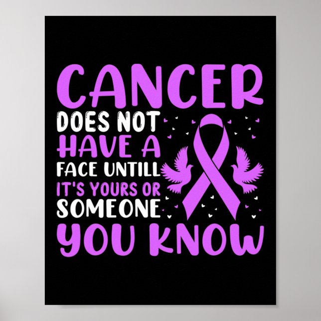 Cancer Har Inte Ett Ansikte Förrän... - Världscanc Poster (Framsidan)