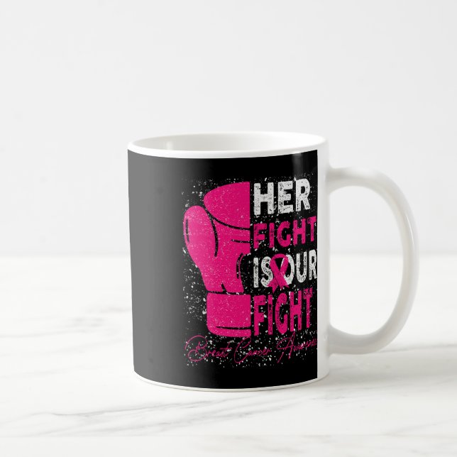 Cancer Hennes Kamp Är Vår Kamp Bröstcancer Medvete Kaffemugg (Höger)