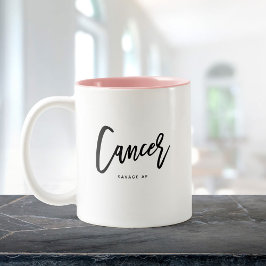 Cancer Horoscope Modern Roligt Birthday Script Zod Två-Tonad Mugg