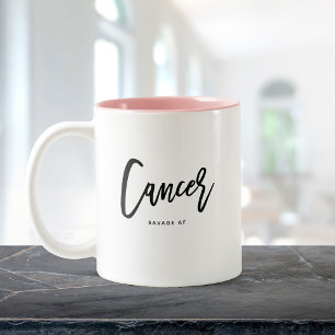 Cancer Horoscope Modern Roligt Birthday Script Zod Två-Tonad Mugg