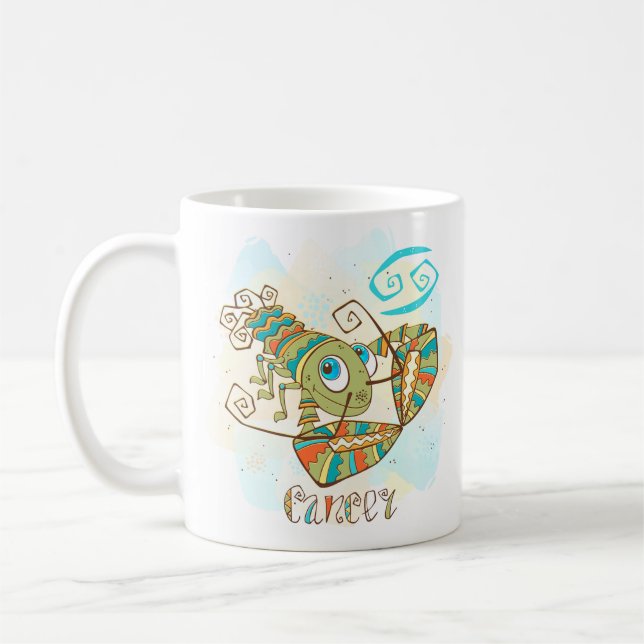 Cancer Horoscope Zodiac Jun 21 - Jul 22 Birthday Kaffemugg (Vänster)