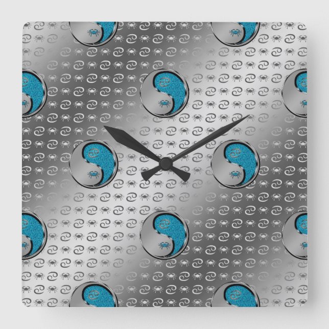 Cancer i Crab Fyrkantig Klocka (Framsida)