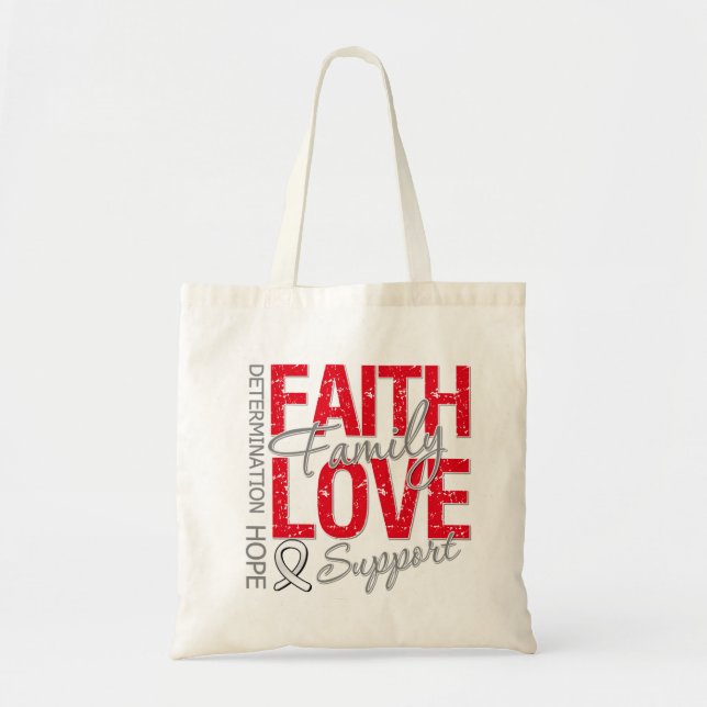 Cancer Inspiring Slogan Collage Lung Cancer Tygkasse (Framsidan)