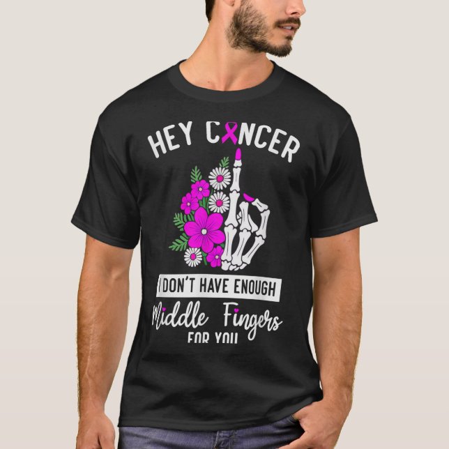 Cancer, jag har inte tillräckligt med Mitten Finge T Shirt (Framsida)