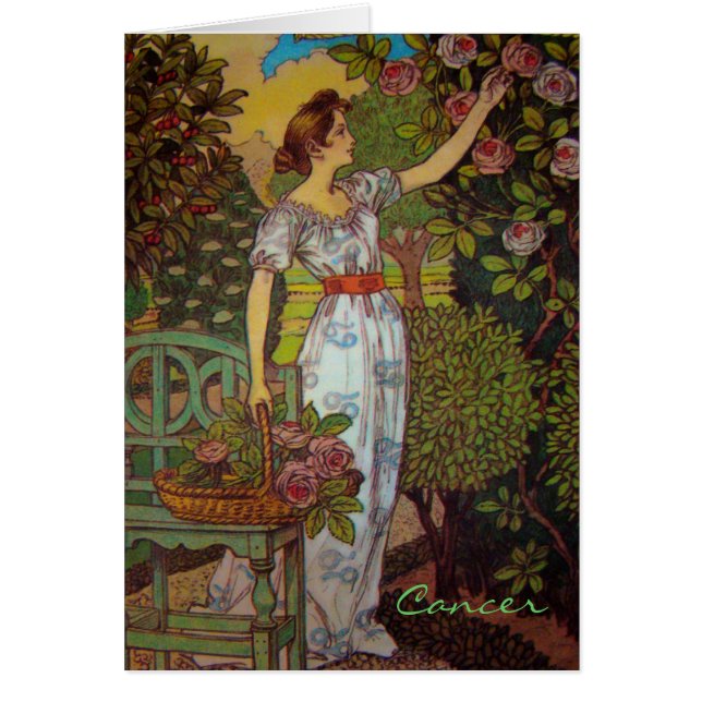 "Cancer"-kort för astrologi Hälsningskort (Framsidan)