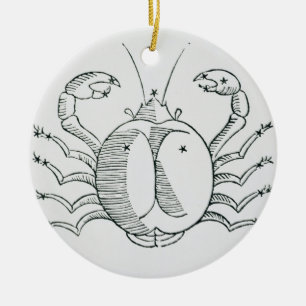 Cancer (krabban) en illustration från 'det julgransprydnad keramik