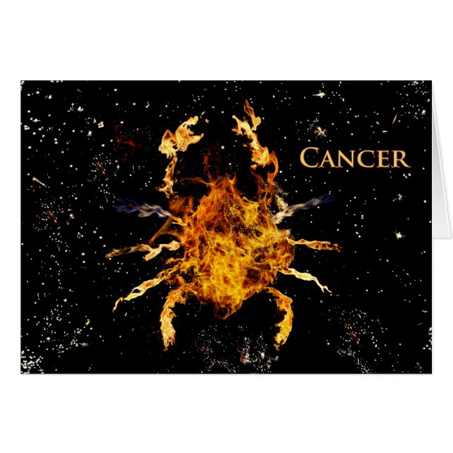 Cancer krabban hälsningskort (Framsidan Horizontal)