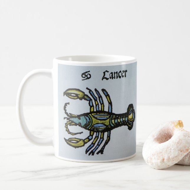 Cancer krabban, Vintagens tecken på Zodiac Kaffemugg (Med munk)