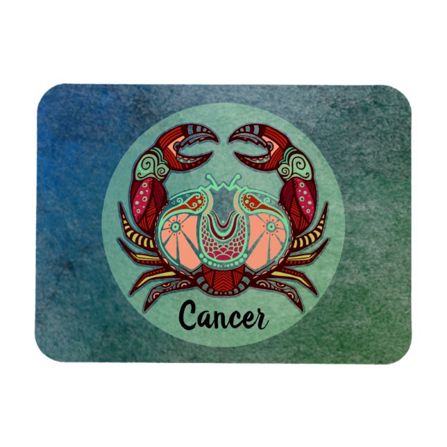 Cancer Kräfta Retro Märke Magnet (Horisontell)