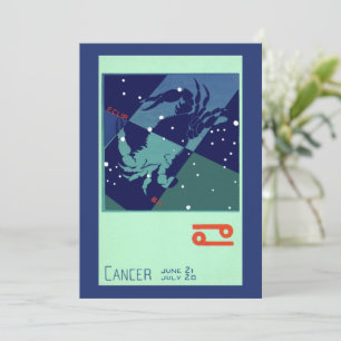 Cancer Kräfta Stjärnbild Vintage Zodiak Astrologi