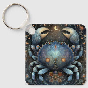 Cancer Kräfta Zodiak Astrologi Celestial Födelseda Nyckelring