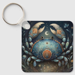 Cancer Kräfta Zodiak Astrologi Mystisk Födelsedag Nyckelring