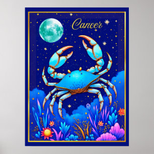 Cancer Kräftan Stjärntecken Poster