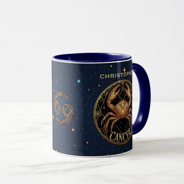 Cancer Kräftdjur Zodiakssymbol Mugg (Framsida höger)