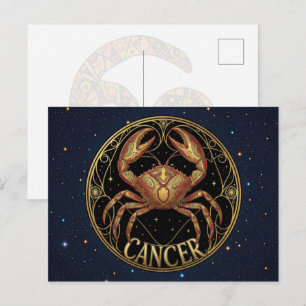 Cancer Kräftdjur Zodiakssymbol Vykort